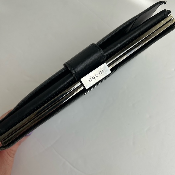 Gucci Leather Vintage Wallet With Coin Purse Black - Picture 9 of 13